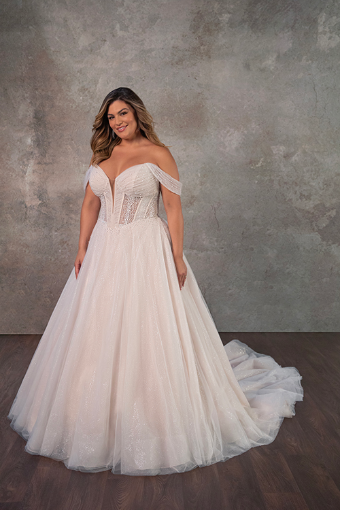 Essense of Australia Style No. D4130IV #6 (IVIV-PL) IVR TULLE & REGAL ORGANZA OVER IVR GWN W PORCELAIN TULLE PLNG thumbnail