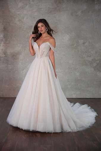 Essense of Australia Style No. D4130IV #2 (IVIV-PL) IVR TULLE & REGAL ORGANZA OVER IVR GWN W PORCELAIN TULLE PLNG thumbnail