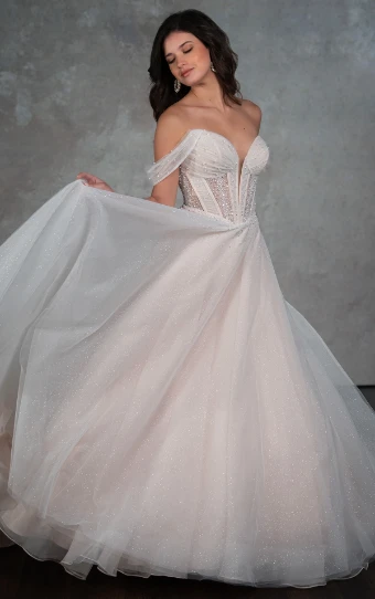 Essense of Australia Style No. D4130IV #11 (IVIV-PL) IVR TULLE & REGAL ORGANZA OVER IVR GWN W PORCELAIN TULLE PLNG thumbnail