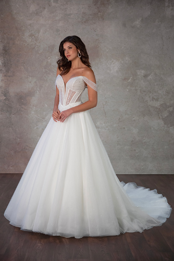 Essense of Australia Style No. D4130IV #3 (IVIV-PL) IVR TULLE & REGAL ORGANZA OVER IVR GWN W PORCELAIN TULLE PLNG thumbnail