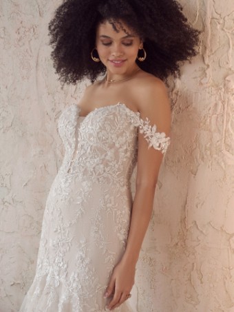 Maggie Sottero Style No. LENNON (22MC913A01 - Plunging Neckline) #1 Ivory/Pewter Accent over Blush (gown with Natural Illusion) thumbnail