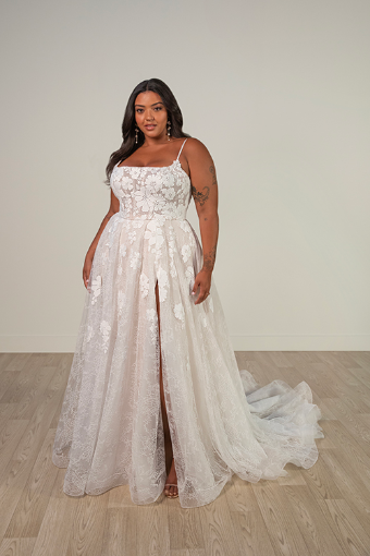 Stella York Style No. 8041ZZ #0 default (IV-BC) IVORY LACE TULLE AND ROYAL ORGANZA OVER BISCOTTI GOWN thumbnail