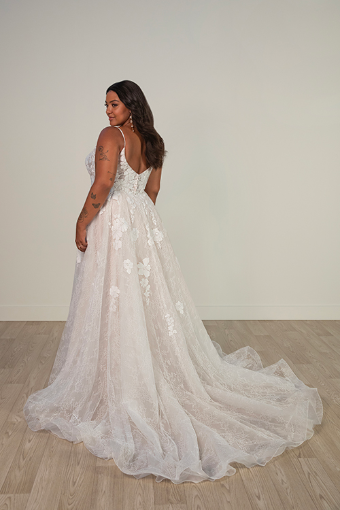 Stella York Style No. 8041ZZ #1 (IV-BC) IVORY LACE TULLE AND ROYAL ORGANZA OVER BISCOTTI GOWN thumbnail