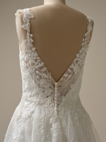 Rebecca Ingram Style No. MAPLE (25RN322A01 - Unlined bodice) #7 Ivory (gown with Natural Illusion) thumbnail