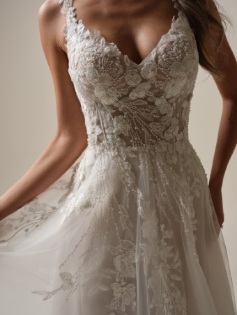 Rebecca Ingram Style No. MAPLE (25RN322A01 - Unlined bodice) #3 Ivory (gown with Natural Illusion) thumbnail