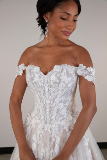 Essense of Australia Style No. D4106CQ #8 (IV-BC) Ivory Lace Tulle & Biscotti Regal Organza over Biscotti Gown thumbnail