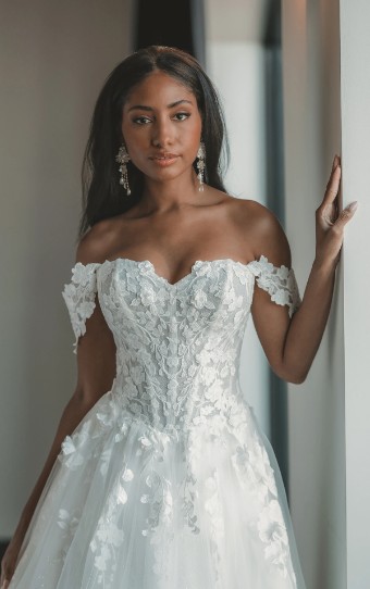 Essense of Australia Style No. D4106CQ #1 (IV-BC) Ivory Lace Tulle & Biscotti Regal Organza over Biscotti Gown thumbnail