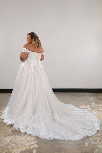 Essense of Australia Style No. D4106CQ #10 default (IV-BC) Ivory Lace Tulle & Biscotti Regal Organza over Biscotti Gown thumbnail
