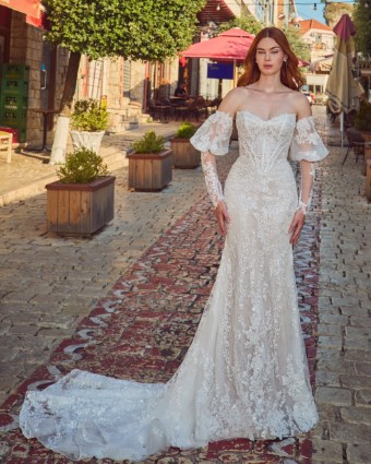 L'Amour by Calla Blanche Style No. LA25118 Maggie #3 Ivory/Ivory thumbnail