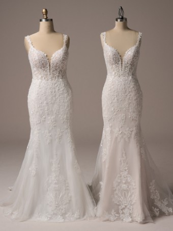 Rebecca Ingram Style No. CANDICE (25RS918A01 - Unlined bodice, Sleeveless, Glitter tulle) #5 default All Ivory (gown with Ivory Illusion) thumbnail