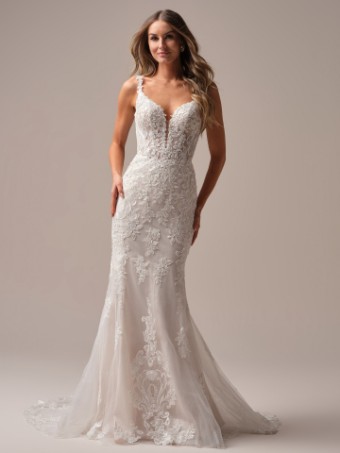 Rebecca Ingram Style No. CANDICE (25RS918A01 - Unlined bodice, Sleeveless, Glitter tulle) #0 default All Ivory (gown with Ivory Illusion) thumbnail