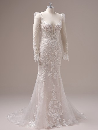 Rebecca Ingram Style No. CANDICE (25RS918A01 - Unlined bodice, Sleeveless, Glitter tulle) #11 All Ivory (gown with Ivory Illusion) thumbnail