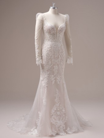 Rebecca Ingram Style No. CANDICE (25RS918A01 - Unlined bodice, Sleeveless, Glitter tulle) #4 All Ivory (gown with Ivory Illusion) thumbnail