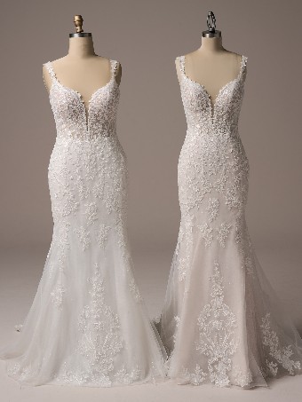 Rebecca Ingram Style No. CANDICE (25RS918A01 - Unlined bodice, Sleeveless, Glitter tulle) #10 All Ivory (gown with Ivory Illusion) thumbnail