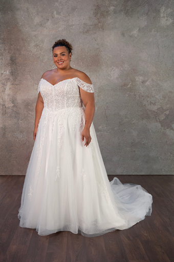 Essense of Australia Style No. D4098IQ #0 default (IV-IV) Ivory Lace and Tulle over Ivory Gown thumbnail