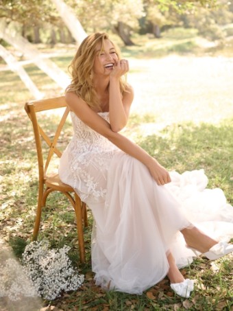 Rebecca Ingram Style No. ANGIE (25RK903A01 - Unlined bodice, Sparkle tulle) #3 Ivory/Silver Accent thumbnail