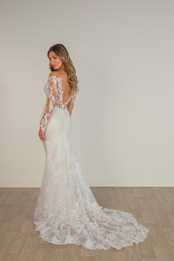 Stella York Style No. SY8162CR #3 (IVLN-PL) IVORY LACE & TULLE OVER LINEN GOWN W PORCELAIN TULLE ILLUSION thumbnail
