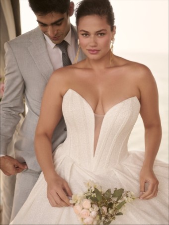 Maggie Sottero Style No. DERRICK ROYALE (23MS723A04 - Plunge Neckline) #0 default All Ivory (gown with Ivory Illusion) thumbnail