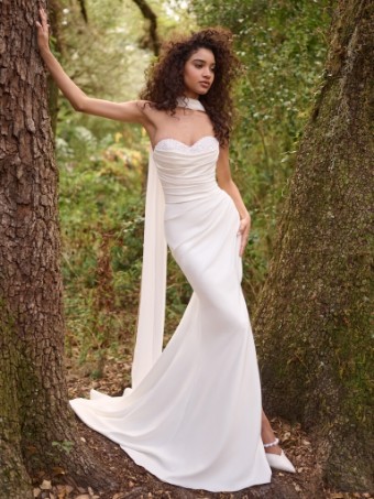 Rebecca Ingram Style No. KATHLEEN (25RN904A11 - No Slit) #0 default All Ivory thumbnail