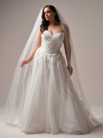 Rebecca Ingram Style No. PAIGE (25RS919B01 - Lined bodice, Glitter tulle) #0 default All Ivory (gown with Ivory Illusion) thumbnail