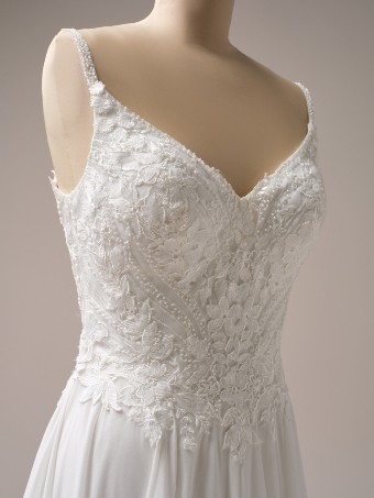 Rebecca Ingram Style No. FINLEY (25RS888A01 - Unlined bodice with plunge) #5 All Ivory (gown with Ivory Illusion) thumbnail