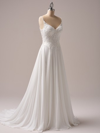 Rebecca Ingram Style No. FINLEY (25RS888A01 - Unlined bodice with plunge) #4 All Ivory (gown with Ivory Illusion) thumbnail