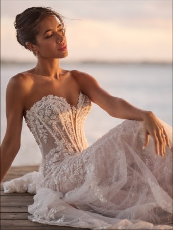 Maggie Sottero Style No. BENJIE ROYALE (25MB841A01 - Unlined Bodice, Chantilly Lace) #3 All Ivory (gown with Ivory Illusion) thumbnail