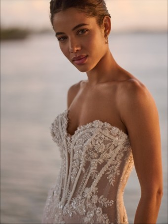 Maggie Sottero Style No. BENJIE ROYALE (25MB841A01 - Unlined Bodice, Chantilly Lace) #4 default All Ivory (gown with Ivory Illusion) thumbnail