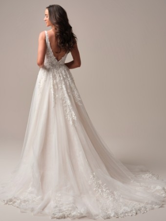 Rebecca Ingram Style No. HONOR (25RK922B01 - Lined bodice, Sleeveless, Chantilly Lace) #3 All Ivory (gown with Ivory Illusion) thumbnail