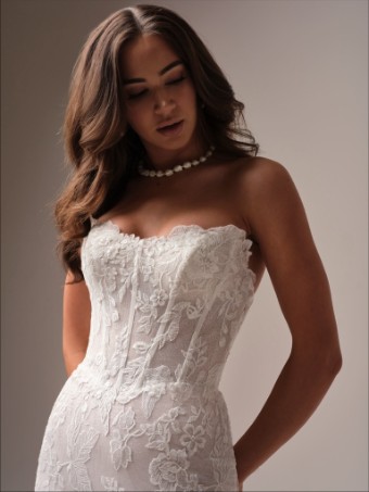 Maggie Sottero Style No. MEREDITH (25MB870B01 - Lined bodice, Glitter tulle 3) #3 All Ivory (gown with Ivory Illusion) thumbnail