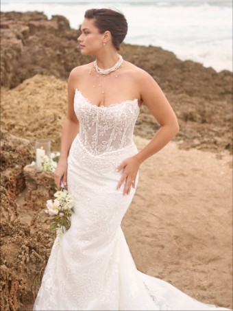 Maggie Sottero Style No. MEREDITH (25MB870B01 - Lined bodice, Glitter tulle 3) #1 All Ivory (gown with Ivory Illusion) thumbnail