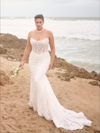 Maggie Sottero Style No. MEREDITH (25MB870B01 - Lined bodice, Glitter tulle 3) #0 default All Ivory (gown with Ivory Illusion) thumbnail