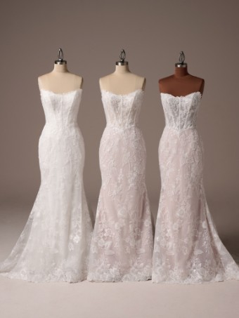 Maggie Sottero Style No. MEREDITH (25MB870B01 - Lined bodice, Glitter tulle 3) #6 default All Ivory (gown with Ivory Illusion) thumbnail