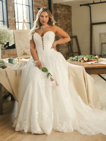 Maggie Sottero Style No. JENNIFER (26MS404B02 - No plunge, Chic organza) #7 Ivory over Blush (gown with Ivory Illusion) thumbnail
