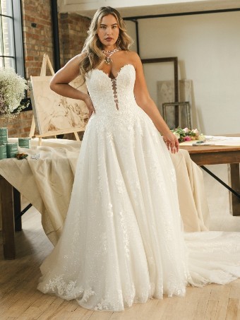 Maggie Sottero Style No. JENNIFER (26MS404B02 - No plunge, Chic organza) #6 Ivory over Blush (gown with Ivory Illusion) thumbnail