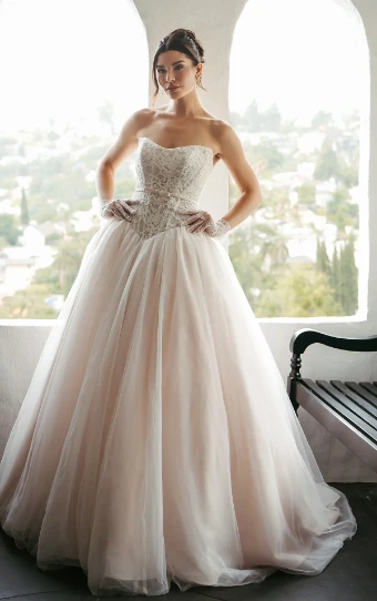 Stella York Style No. SY8189ZZ #0 default (IV-IV) IVORY LACE AND TULLE OVER IVORY GOWN W IVORY SATIN BELT thumbnail
