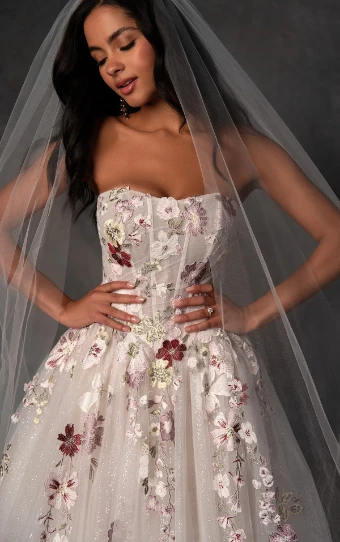 Essense of Australia Style No. D4482ZQ #6 (LB-IV) LAVENDER BLUSH LACE OVER IVORY GOWN thumbnail