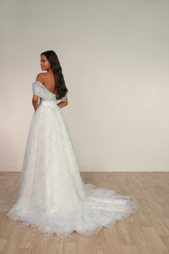 Stella York Style No. SY8215ZZ #4 default (FB-IV) FRENCH BLUE FLORAL PRINTED ORGANZA OVER IVORY GOWN thumbnail