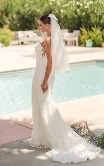 Stella York Style No. SY8253ZZ #2 (IVIV-PL) Ivory Lace and Tulle over Ivory Gown w Porcelain Tulle Plunge thumbnail