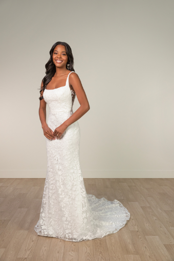 Stella York Style No. SY8253ZZ #3 (IVIV-PL) Ivory Lace and Tulle over Ivory Gown w Porcelain Tulle Plunge thumbnail