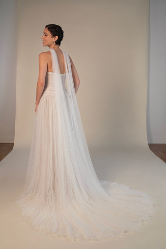 All Who Wander Style No. SABINE-ZZ #5 (IV-LT) IVORY FRENCH TULLE OVER LATTE GOWN thumbnail