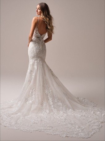 Maggie Sottero Style No. BIANCA (25MS907A01 - Unlined bodice, Sleeveless, Glitter tulle) #8 Ivory/Silver Accent with Ivory Illusion thumbnail