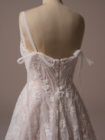Rebecca Ingram Style No. ANGIE (25RK903B01 - Lined bodice, Sparkle tulle) #7 default Ivory/Silver Accent over Blush thumbnail