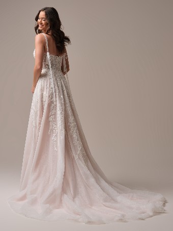 Rebecca Ingram Style No. ANGIE (25RK903B01 - Lined bodice, Sparkle tulle) #5 Ivory/Silver Accent over Blush thumbnail