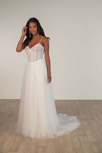 Stella York Style No. SY8113ZZ #4 (LB-IV) LAVENDER BLUSH LACE AND IVORY FRENCH TULLE OVER IVORY GOWN (LB-BH) LAVENDER BLUSH LACE AND BLUSH FRENCH TULLE OVER BLUSH GOWN thumbnail