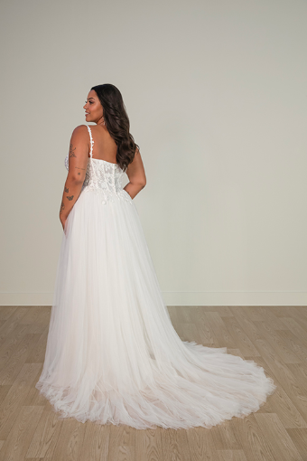Stella York Style No. SY8113ZZ #9 (LB-BH) LAVENDER BLUSH LACE AND BLUSH FRENCH TULLE OVER BLUSH GOWN thumbnail