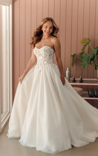 Stella York Style No. SY8181CR #1 (BGIV-IV) BLUSH & GREEN LACE IVORY TULLE & REGAL ORGANZA OV IVORY GOWN thumbnail
