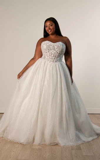 Stella York Style No. SY8181CR #0 default (BGIV-IV) BLUSH & GREEN LACE IVORY TULLE & REGAL ORGANZA OV IVORY GOWN thumbnail
