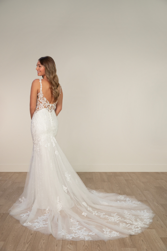 Stella York Style No. SY8168IV #5 default (IVLN-PL) IVORY LACE & TULLE OVER LINEN GOWN W PORCELAIN TULLE ILLUSION thumbnail