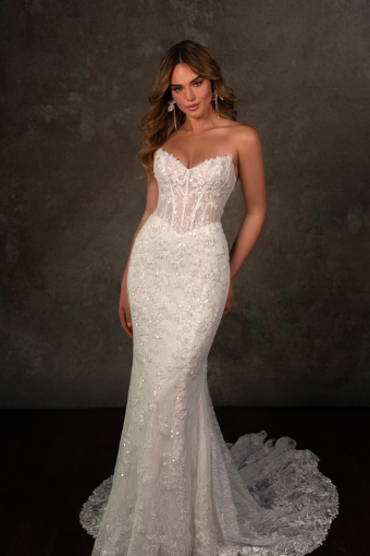 Essense of Australia Style No. D4368IV #3 (IV-RUM) IVORY LACE AND RUM TULLE OVER RUM GOWN thumbnail